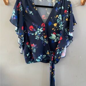 Parker Multicolor Floral Wrap Blouse